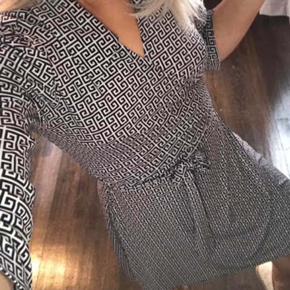 Laundry Dress Blue and White
